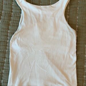 Free People Double Lined White Fitted Sleeveless Tank Top